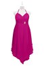 ColsBM Remi Hot Pink Plus Size Prom Dresses Ruching A-line Zipper Sexy Floor Length Sleeveless