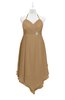 ColsBM Remi Indian Tan Plus Size Prom Dresses Ruching A-line Zipper Sexy Floor Length Sleeveless