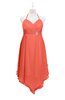 ColsBM Remi Living Coral Plus Size Prom Dresses Ruching A-line Zipper Sexy Floor Length Sleeveless