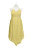 ColsBM Remi Misted Yellow Plus Size Prom Dresses Ruching A-line Zipper Sexy Floor Length Sleeveless
