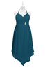 ColsBM Remi Moroccan Blue Plus Size Prom Dresses Ruching A-line Zipper Sexy Floor Length Sleeveless
