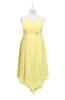 ColsBM Remi Pastel Yellow Plus Size Prom Dresses Ruching A-line Zipper Sexy Floor Length Sleeveless