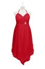 ColsBM Remi Red Plus Size Prom Dresses Ruching A-line Zipper Sexy Floor Length Sleeveless