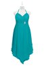 ColsBM Remi Teal Plus Size Prom Dresses Ruching A-line Zipper Sexy Floor Length Sleeveless