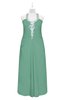 ColsBM Ruth Beryl Green Plus Size Bridesmaid Dresses Modern Sleeveless A-line Chapel Train Pleated Backless