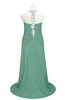 ColsBM Ruth Beryl Green Plus Size Bridesmaid Dresses Modern Sleeveless A-line Chapel Train Pleated Backless