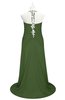ColsBM Ruth Garden Green Plus Size Bridesmaid Dresses Modern Sleeveless A-line Chapel Train Pleated Backless