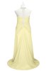 ColsBM Ruth Soft Yellow Plus Size Bridesmaid Dresses Modern Sleeveless A-line Chapel Train Pleated Backless
