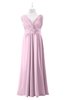 ColsBM Malaysia Baby Pink Plus Size Bridesmaid Dresses Floor Length Sleeveless V-neck Sexy A-line Zipper