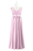 ColsBM Malaysia Baby Pink Plus Size Bridesmaid Dresses Floor Length Sleeveless V-neck Sexy A-line Zipper