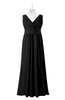 ColsBM Malaysia Black Plus Size Bridesmaid Dresses Floor Length Sleeveless V-neck Sexy A-line Zipper