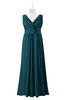 ColsBM Malaysia Blue Green Plus Size Bridesmaid Dresses Floor Length Sleeveless V-neck Sexy A-line Zipper