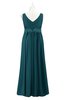 ColsBM Malaysia Blue Green Plus Size Bridesmaid Dresses Floor Length Sleeveless V-neck Sexy A-line Zipper