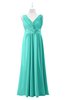 ColsBM Malaysia Blue Turquoise Plus Size Bridesmaid Dresses Floor Length Sleeveless V-neck Sexy A-line Zipper