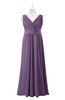 ColsBM Malaysia Chinese Violet Plus Size Bridesmaid Dresses Floor Length Sleeveless V-neck Sexy A-line Zipper