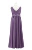 ColsBM Malaysia Chinese Violet Plus Size Bridesmaid Dresses Floor Length Sleeveless V-neck Sexy A-line Zipper