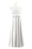 ColsBM Malaysia Cloud White Plus Size Bridesmaid Dresses Floor Length Sleeveless V-neck Sexy A-line Zipper