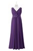 ColsBM Malaysia Dark Purple Plus Size Bridesmaid Dresses Floor Length Sleeveless V-neck Sexy A-line Zipper