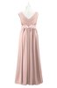 ColsBM Malaysia Dusty Rose Plus Size Bridesmaid Dresses Floor Length Sleeveless V-neck Sexy A-line Zipper