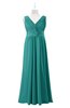 ColsBM Malaysia Emerald Green Plus Size Bridesmaid Dresses Floor Length Sleeveless V-neck Sexy A-line Zipper