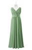 ColsBM Malaysia Fair Green Plus Size Bridesmaid Dresses Floor Length Sleeveless V-neck Sexy A-line Zipper