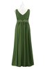 ColsBM Malaysia Garden Green Plus Size Bridesmaid Dresses Floor Length Sleeveless V-neck Sexy A-line Zipper