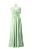 ColsBM Malaysia Light Green Plus Size Bridesmaid Dresses Floor Length Sleeveless V-neck Sexy A-line Zipper