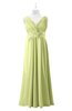 ColsBM Malaysia Lime Green Plus Size Bridesmaid Dresses Floor Length Sleeveless V-neck Sexy A-line Zipper