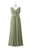 ColsBM Malaysia Moss Green Plus Size Bridesmaid Dresses Floor Length Sleeveless V-neck Sexy A-line Zipper