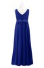 ColsBM Malaysia Nautical Blue Plus Size Bridesmaid Dresses Floor Length Sleeveless V-neck Sexy A-line Zipper