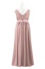 ColsBM Malaysia Nectar Pink Plus Size Bridesmaid Dresses Floor Length Sleeveless V-neck Sexy A-line Zipper