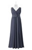 ColsBM Malaysia Nightshadow Blue Plus Size Bridesmaid Dresses Floor Length Sleeveless V-neck Sexy A-line Zipper