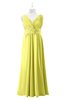 ColsBM Malaysia Pale Yellow Plus Size Bridesmaid Dresses Floor Length Sleeveless V-neck Sexy A-line Zipper