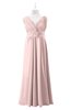 ColsBM Malaysia Pastel Pink Plus Size Bridesmaid Dresses Floor Length Sleeveless V-neck Sexy A-line Zipper