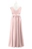 ColsBM Malaysia Pastel Pink Plus Size Bridesmaid Dresses Floor Length Sleeveless V-neck Sexy A-line Zipper