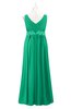 ColsBM Malaysia Pepper Green Plus Size Bridesmaid Dresses Floor Length Sleeveless V-neck Sexy A-line Zipper