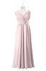 ColsBM Malaysia Petal Pink Plus Size Bridesmaid Dresses Floor Length Sleeveless V-neck Sexy A-line Zipper