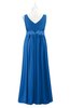ColsBM Malaysia Royal Blue Plus Size Bridesmaid Dresses Floor Length Sleeveless V-neck Sexy A-line Zipper