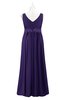 ColsBM Malaysia Royal Purple Plus Size Bridesmaid Dresses Floor Length Sleeveless V-neck Sexy A-line Zipper