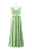 ColsBM Malaysia Sage Green Plus Size Bridesmaid Dresses Floor Length Sleeveless V-neck Sexy A-line Zipper