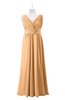 ColsBM Malaysia Salmon Buff Plus Size Bridesmaid Dresses Floor Length Sleeveless V-neck Sexy A-line Zipper