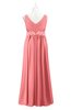 ColsBM Malaysia Shell Pink Plus Size Bridesmaid Dresses Floor Length Sleeveless V-neck Sexy A-line Zipper