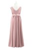 ColsBM Malaysia Silver Pink Plus Size Bridesmaid Dresses Floor Length Sleeveless V-neck Sexy A-line Zipper