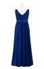 ColsBM Malaysia Sodalite Blue Plus Size Bridesmaid Dresses Floor Length Sleeveless V-neck Sexy A-line Zipper