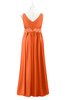 ColsBM Malaysia Tangerine Plus Size Bridesmaid Dresses Floor Length Sleeveless V-neck Sexy A-line Zipper