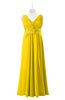 ColsBM Malaysia Yellow Plus Size Bridesmaid Dresses Floor Length Sleeveless V-neck Sexy A-line Zipper
