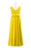 ColsBM Malaysia Yellow Plus Size Bridesmaid Dresses Floor Length Sleeveless V-neck Sexy A-line Zipper