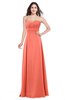 ColsBM Jadyn Fusion Coral Bridesmaid Dresses Zip up Classic Strapless Pleated A-line Floor Length