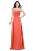 ColsBM Jadyn Living Coral Bridesmaid Dresses Zip up Classic Strapless Pleated A-line Floor Length