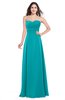 ColsBM Jadyn Teal Bridesmaid Dresses Zip up Classic Strapless Pleated A-line Floor Length
